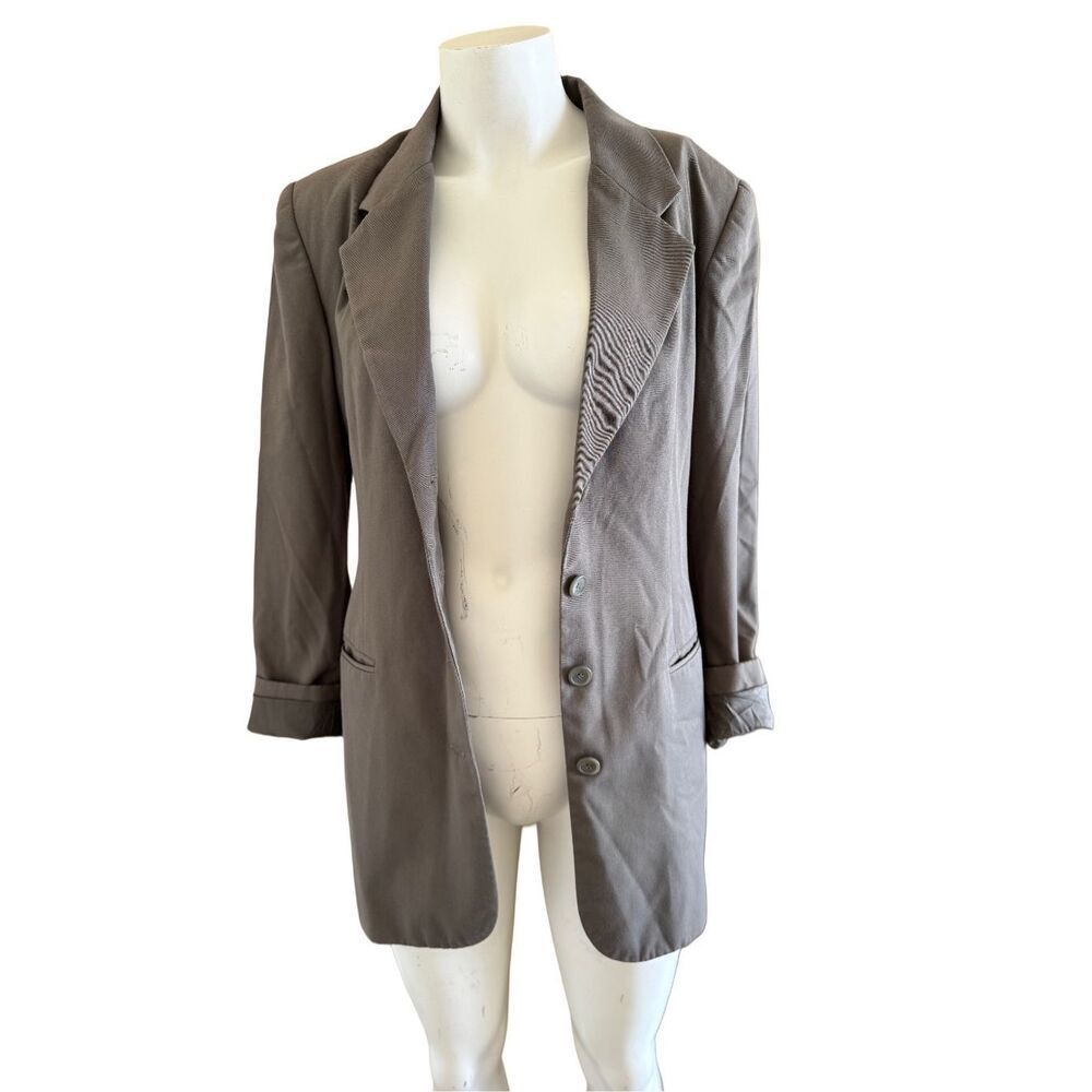 Boutique Europa taupe blazer women’s vintage 90’s long length 8 Medium
